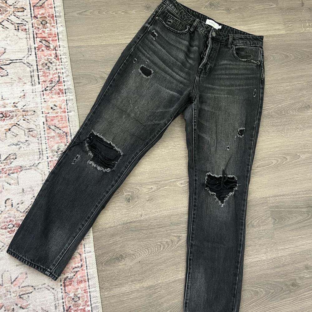 Bohme Black Boyfriend Jeans Relaxed Distressed